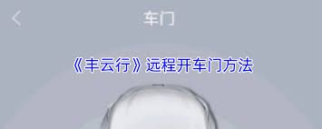 丰云行实现远程开启车门的操作流程详解——掌握丰云行远程解锁功能的方法