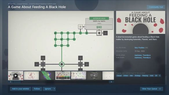 登录Steam平台:你的任务是“喂养黑洞”,好评率高达95%
登录Steam平台:你的任务是“喂养黑洞”,好评率高达95%