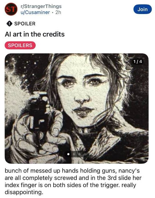 一幅插画引发的AI争议：粉丝借剧照为《怪奇物语》正名