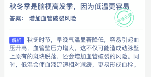 在寒冷的秋冬季节,脑梗发生的概率显著增加,因为低温环境更容易引发相关健康问题。 在寒冷的秋冬季节,脑梗发生的概率显著增加,因为低温环境更容易引发相关健康问题。